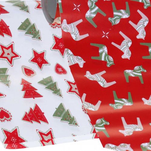 položky Vianočný baliaci papier červený, biely 4 listy v sade 50×70cm