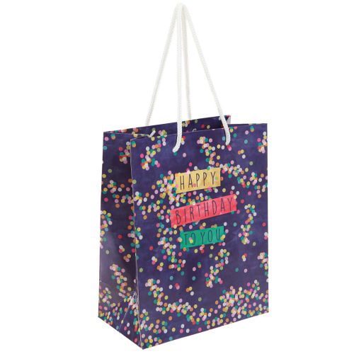 Floristik24 Darčeková taška narodeninový papier „Happy Birthday“ 18×10×23cm 2ks