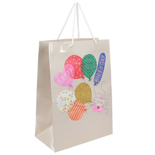 položky Darčeková taška &quot;Happy Birthday&quot; narodeninová taška papierová 26×14×36cm 2ks