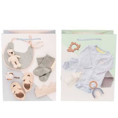 položky Darčeková taška pre chlapčeka - ideálna ako darček pre bábätko pri narodení - 23 cm - 2 kusy