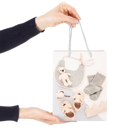 položky Darčeková taška pre chlapčeka - ideálna ako darček pre bábätko pri narodení - 23 cm - 2 kusy