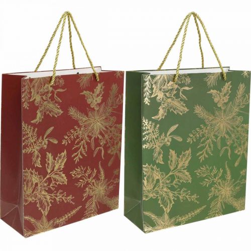 Floristik24 Darčekové tašky vianočné vianočné tašky imelo 26×32cm 2ks