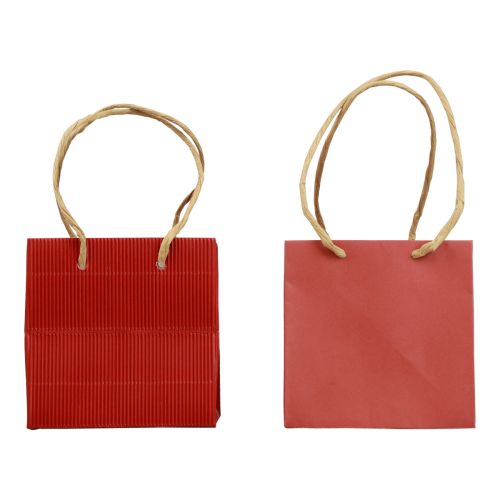 Floristik24 Darčekové tašky papierové tašky s rúčkou červené 12×12×12cm 6ks