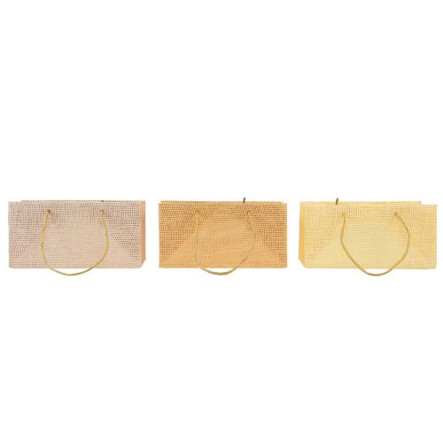 položky Darčekové vrecúška tkaný papier vanilka oranžová ružová 20×10×10cm 6ks