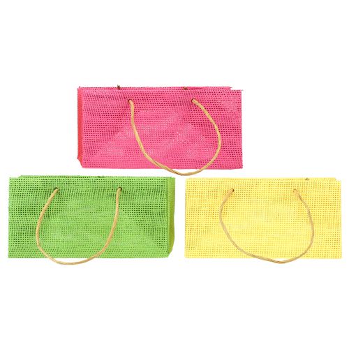 položky Darčekové tašky s rúčkami papierovo tkané vzhľadovo farebne 20×10×10cm 6ks
