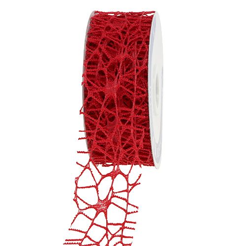Floristik24 Mriežková páska červená 40mm 10m