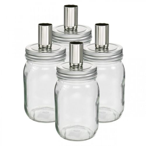 položky Dekoračné sklo so svietnikom sviečková dekorácia Ø8cm V17,5cm 4 kusy