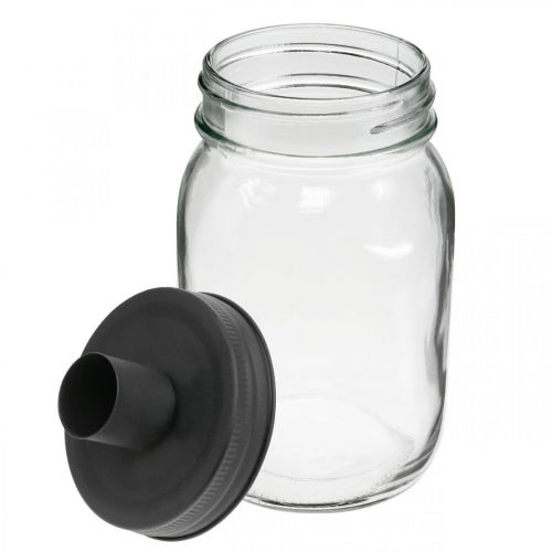 Floristik24 Deko sklo so svietnikom čierna stolová dekorácia Ø8,5cm V16cm 2ks