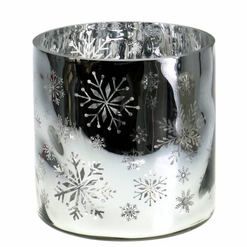 Vianočná dekorácia lampáš sklenená metalíza Ø20cm V20cm