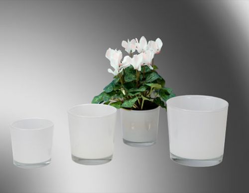 Floristik24 Biele sklenené vedro