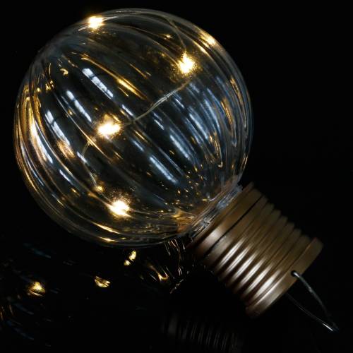 položky Solárna LED lampa retro vzhľadu transparentná teplá biela Ø8cm