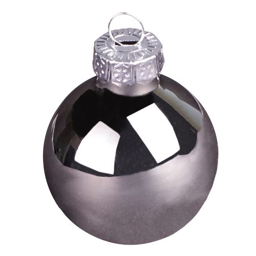 položky Sklenené gule stromček Vianočná strieborná marhuľa Ø4cm 24 ks