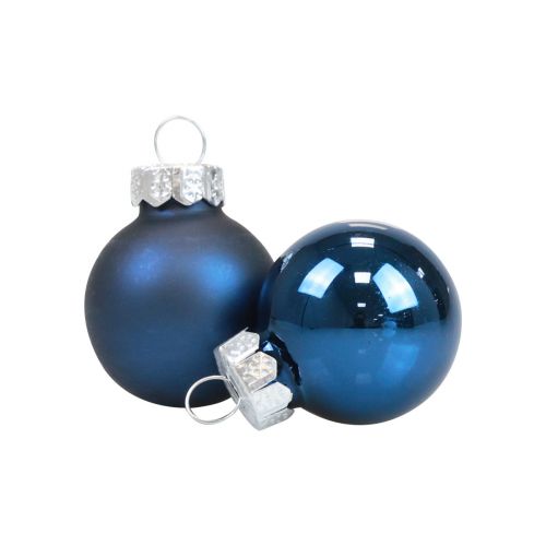 Floristik24 Mini vianočné gule sklenené modré sklenené gule Ø2,5cm 20ks