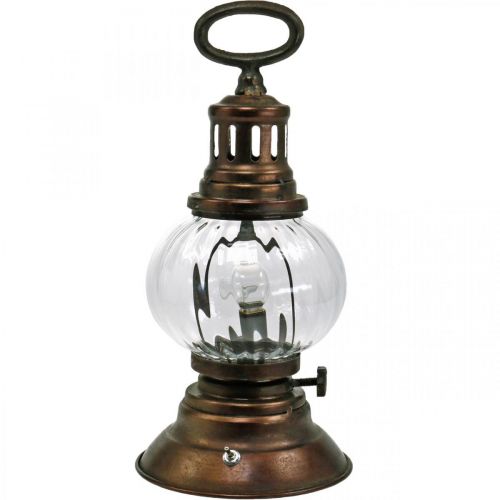Floristik24 LED hurikánový lampáš, kovová lampa, dekoratívne svetlo, vintage vzhľad Ø12,5 cm V30 cm