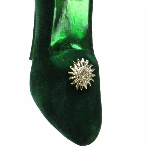 položky Zamatové sklenené papuče zelené 12cm 2ks
