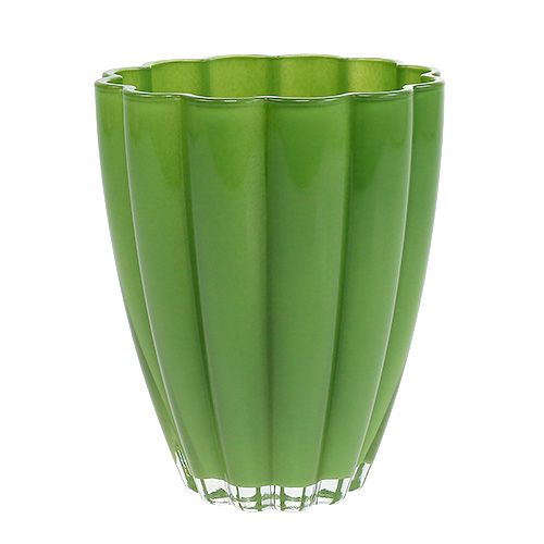 Floristik24 Sklenená váza &quot;Bloom&quot; zelená Ø14cm V17cm