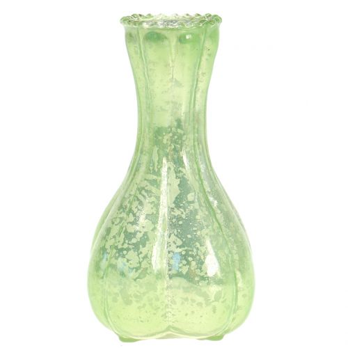 Floristik24 Sklenená váza sedliacka strieborná zelená H11cm 6ks