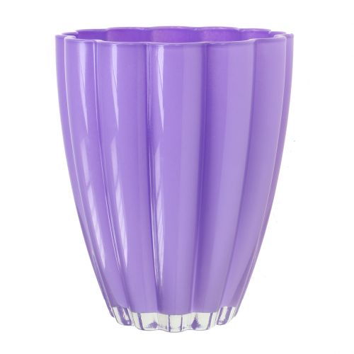 Floristik24 Sklenená váza &quot;Bloom&quot; lila Ø14cm V17cm