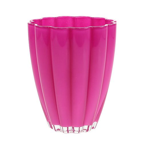 Floristik24 Sklenená váza &quot;Bloom&quot; ružová Ø14cm V17cm