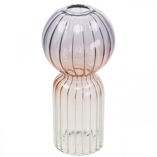 položky Sklenená váza Deco Váza Modrá Hnedá Číra mini váza Ø8cm V17cm