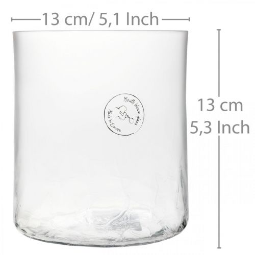 položky Sklenená váza cylindrická Crackle Clear, Satin Ø13cm V13,5cm