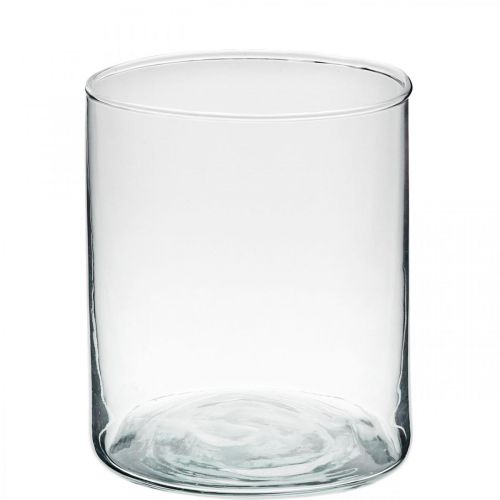 Okrúhla sklenená váza, číry sklenený valec Ø9cm V10,5cm