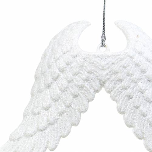 položky Vianočné ozdoby na stromček anjelské krídla trblietavé biele 16cm 12ks