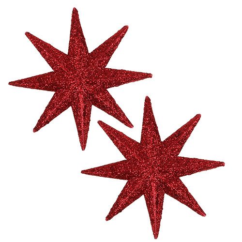 Trblietavá hviezda červená Ø10cm 12ks