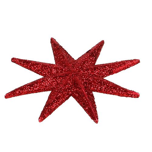 položky Trblietavá hviezda červená Ø10cm 12ks