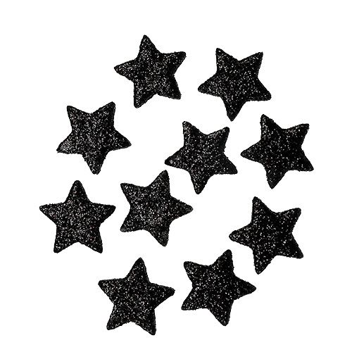 Floristik24 Trblietavá hviezda čierna 2,5 cm 100p