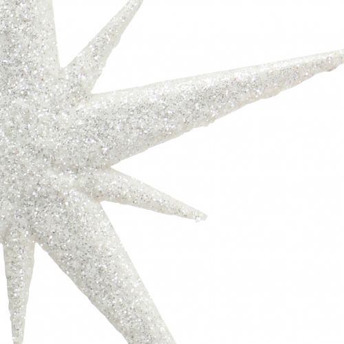 položky Trblietavá hviezda na zavesenie biela 13cm 12ks