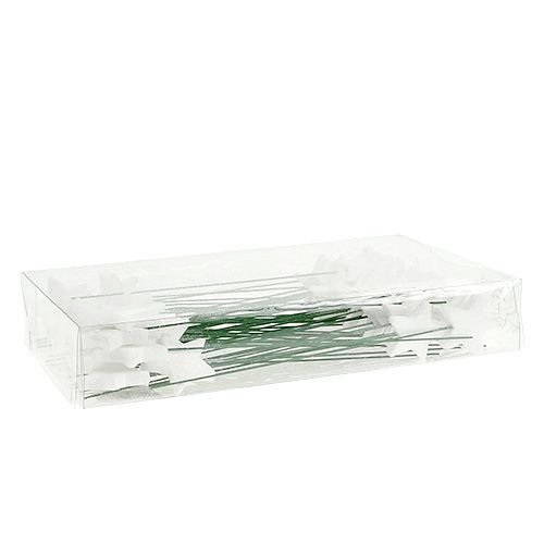 Floristik24 Trblietavá hviezda na drôtiku biela 4cm L22cm 60p