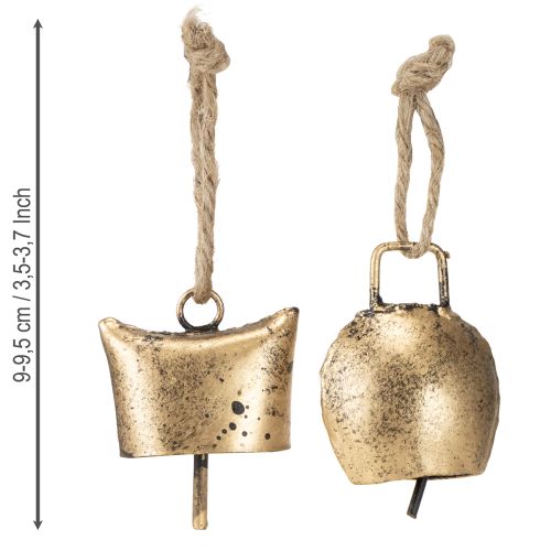 položky Vianočná ozdoba na stromček, kovové zvončeky, dekorácia vo vintage dizajne