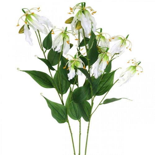 Floristik24 Umelá ľalia, kvetinová dekorácia, umelá rastlina, hodvábny kvet biely L82cm 3ks