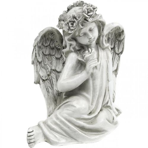 Floristik24 Náhrobný anjel sediaci Náhrobná dekorácia anjel 20×14×20cm