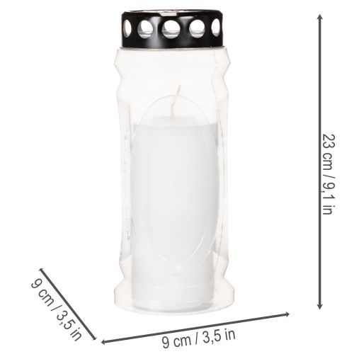 Lampáš na hrobovú sviečku s čiernym viečkom 23 cm | Floristik24.sk