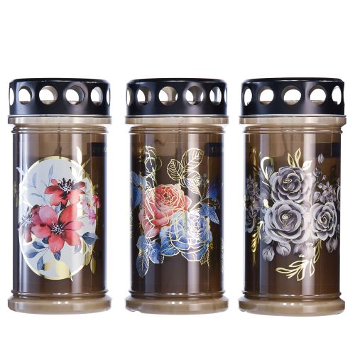 položky Náhrobné sviečky hnedé náhrobné sviečky kvety Ø7,5cm V16,5cm 6 ks