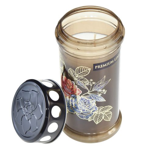 položky Náhrobné sviečky hnedé náhrobné sviečky kvety Ø7,5cm V16,5cm 6 ks