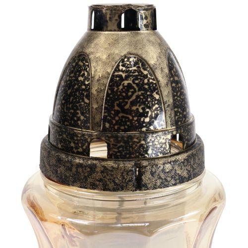 Floristik24 Hrob svetlé sklo úponky ruže V26cm Ø12cm tónované zlato 24-30h