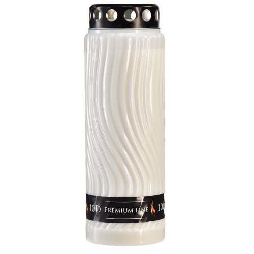 Náhrobný motív vrchnáka sviečky kvet biela čierna 10 dní V27cm