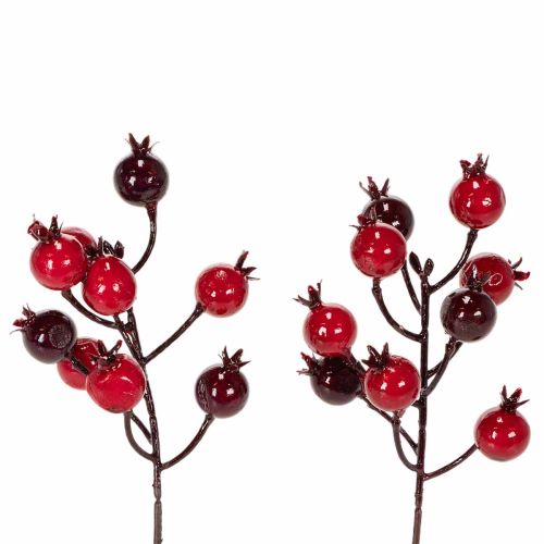 Umelá vetvička granátového jablka s rozvetvenými stonkami ako dekorácia vázy, 19 cm, 4 kusy kúpiť | Floristik24.sk