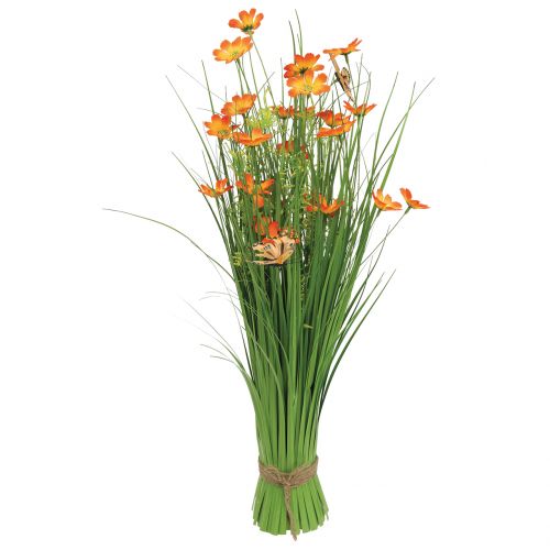 Floristik24 Zväzok trávy s kvetmi a motýľmi Orange 70cm