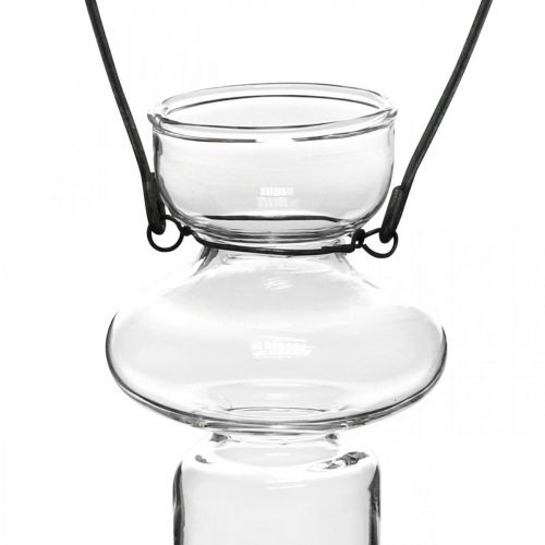 položky Mini sklenené vázičky závesná váza kovový držiak sklenená dekorácia V10,5cm 4ks