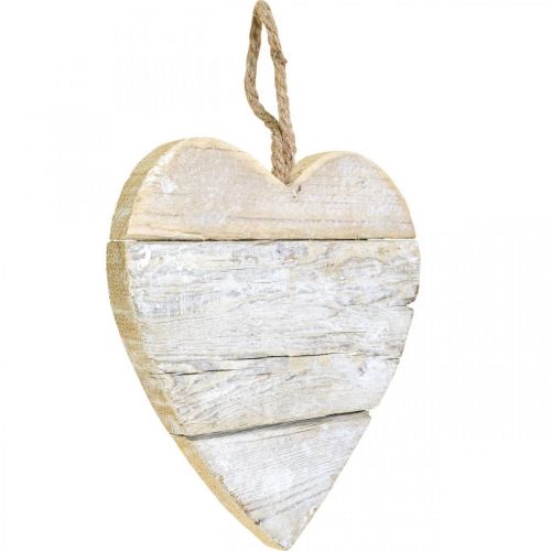 položky Srdce z dreva, ozdobné srdiečko na zavesenie, srdiečko deko biele 20cm