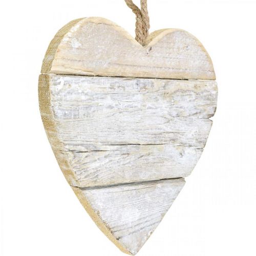 položky Srdce z dreva, ozdobné srdiečko na zavesenie, srdiečko biele 24cm