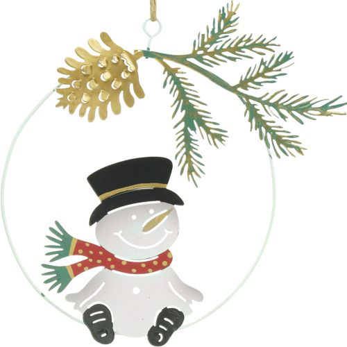 položky Vianočný prívesok dekorácia snehuliaka prsteň kovový Ø14cm 3ks