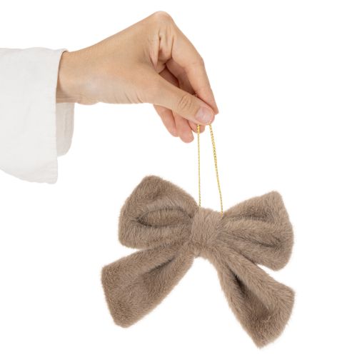 Dekoratívna plyšová mašľa so závesom, 16 cm, 3 kusy | Floristik24.sk