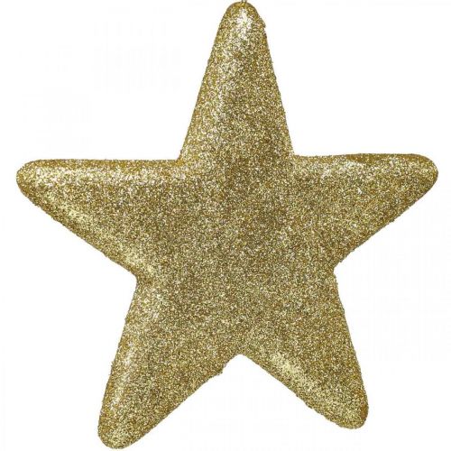 položky Vianočná dekorácia prívesok hviezda zlaté trblietky 18,5cm 4ks