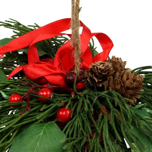 položky Vianočný vešiak so šiškami a bobuľami 16cm