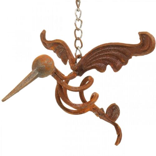 položky Záhradná dekorácia kolibrík patina kovový vtáčik na zavesenie 24×19cm